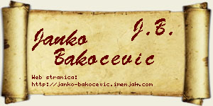 Janko Bakočević vizit kartica